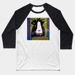 Funny Cartoon Black and White Guinea Pig Baseball T-Shirt